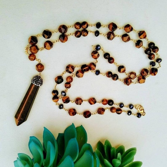 Olivia & Lola Bijoux Jewelry - Tiger Eye Necklace